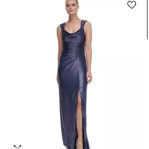 🔥NWT🔥Connected Apparel Blue Cow neck Gown
